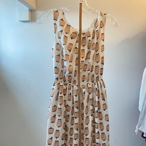 Birdcage Print Pastel Dress Anonyme